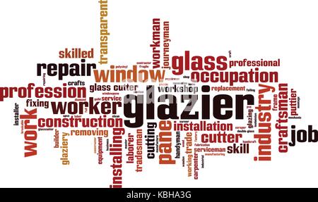 Glazier word cloud concept. Vector illustration Stock Vector