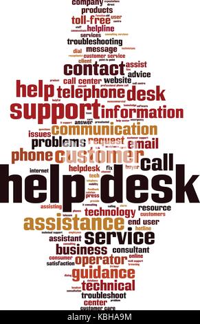 Help desk word cloud concept. Vector illustration Stock Vector