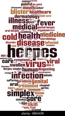 Herpes word cloud concept. Vector illustration Stock Vector