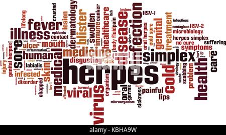 Herpes word cloud concept. Vector illustration Stock Vector