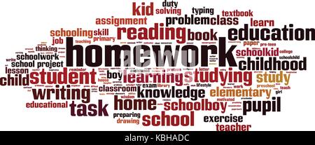 Homework word cloud concept. Vector illustration Stock Vector Image ...