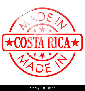 Made in Costa Rica red seal image with hi-res rendered artwork that could be used for any graphic design. Stock Photo