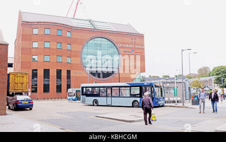 Quadrant House and the bus station at Redhill Surrey UK Stock Photo
