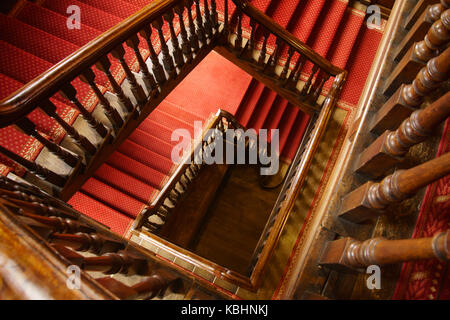 Red staircase Stock Photo