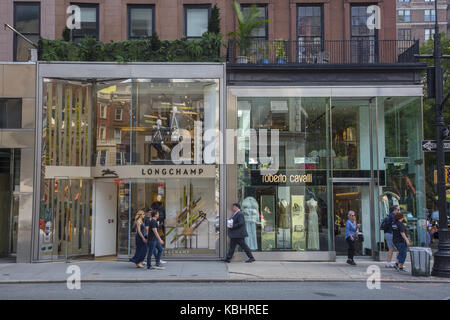 High end fashion boutiques along Madison Avenue on the Upper East Side Manhattan New York City Stock Photo Alamy