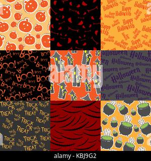 Halloween. Vector Halloween seamless pattern. Vector illustration. Stock Vector