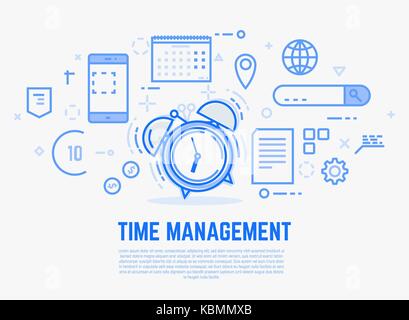 Time management alarm clock Stock Vector