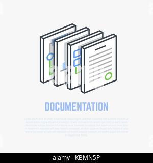Documentation isometric illustration Stock Vector
