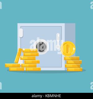 Safe and coins Stock Vector