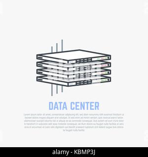Thin servers flat Stock Vector