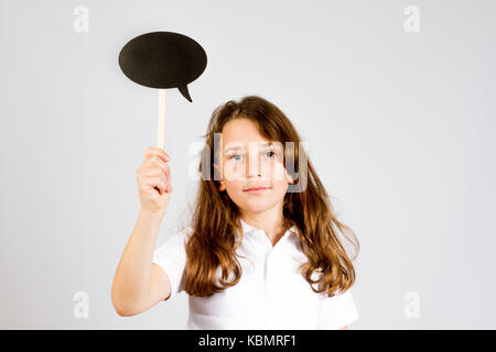 Little girl  holding blank placard Stock Photo