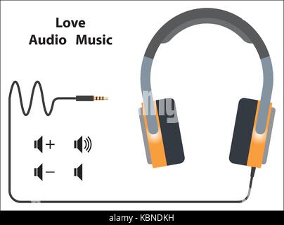 Headphone with audio experience Stock Vector