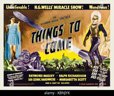 Things to Come (1936) directed by William Cameron Menzies and starring Raymond Massey, Edward Chapman and Ralph Richardson. H.G. Wells expands on his 1933 book ‘The Shape of Things to Come’ exploring a possible future history from 1940 to 2036. Stock Photo