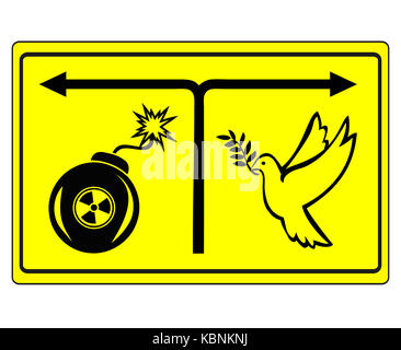 The choice between atomic warfare and peaceful solution The choice between atomic warfare and peaceful solution Stock Photo