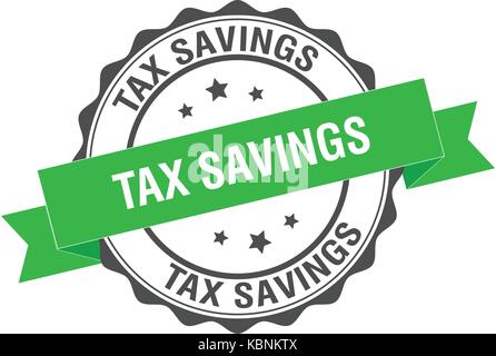 Tax savings stamp illustration Stock Vector