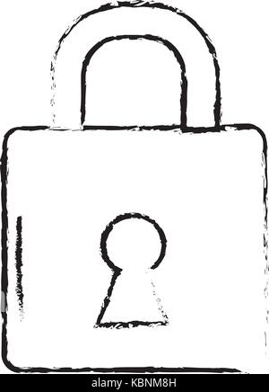 figure padlock object symbol to security protection vector illustration ...