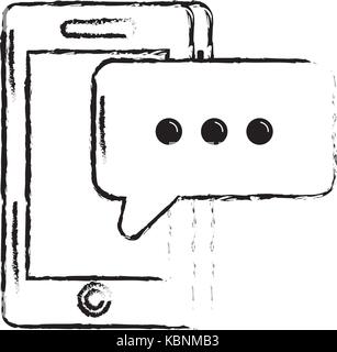 figure smartphone technology with chat bubble Stock Vector Image & Art ...