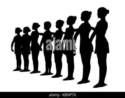 Ballet dancers standing in a row Stock Photo