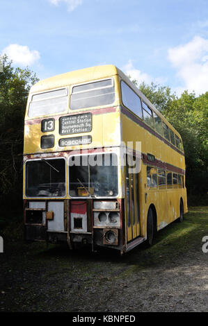 Former Bournemouth Corporation Daimler Fleetline CRG6LX is seen at the West of England Transport Collection Open Day at Winkleigh on 6th October 2013 Stock Photo
