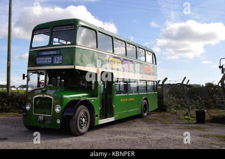 Former Western National Bristol FLF6G, with ECW H70F bodywork, is seen at the West of England Transport Collection Open Day at Winkleigh on 6/10/13. Stock Photo
