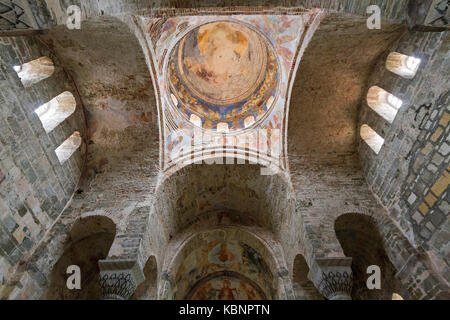 Interior of the ancient byzantine church of Hagia Sophia, in Trabzon, Turkey. It is used now as a mosque and known as Aya Sofya Mosque. Stock Photo