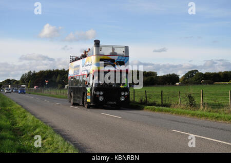 Former Newcastle Corporation Leyland Atlantean SVK 637J operates the car park shuttle at the West of England Transport Collection Open Day 6/10/13 Stock Photo