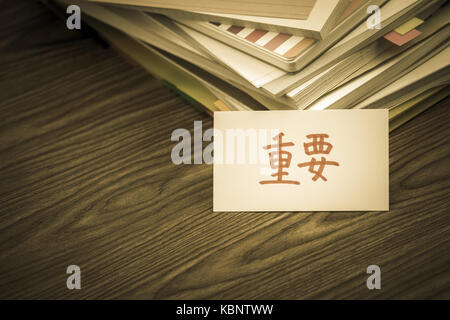 Important; The Pile of Business Documents on the Desk (Translation; Important) Stock Photo