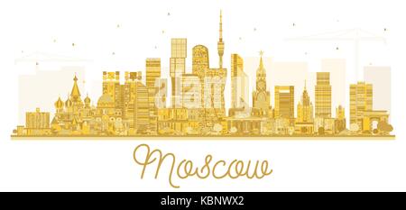 Moscow city skyline silhouette background, vector illustration Stock ...