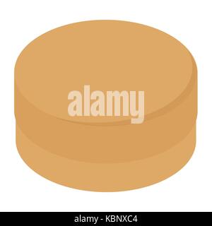Vector illustration realistic isometric 3d brown round box for hat. Stock Vector