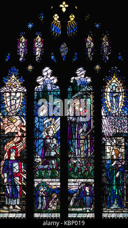 Receiving the Crown of Life by Karl Parsons, 1917, Church of St. Mary the Virgin, Tenby, United KIngdom Stock Photo