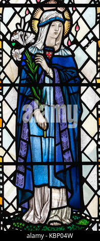 The Virgin Mary, Church of St. Mary, Tenby, Wales, United Kingdom Stock Photo