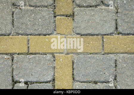 Multicolored Sidewalk Tile Texture. The Texture of Artificial Stone Pavers of Different Colors Stock Photo