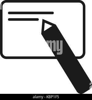 Vector illustration of an icon in the form of a document with a pencil for an application, a website, beznes re-introduction, infographics on a white  Stock Vector