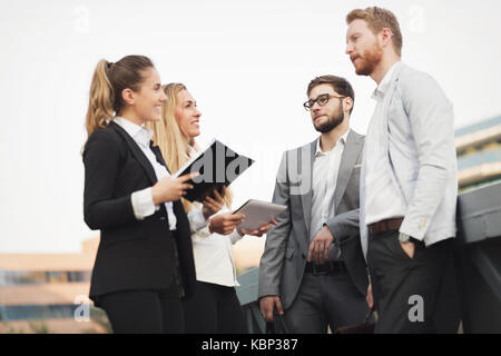 Group of business people outdoor Stock Photo