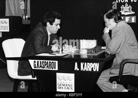 World Chess Championship, Karpov vs Kasparov, Lyon, France Stock Photo -  Alamy