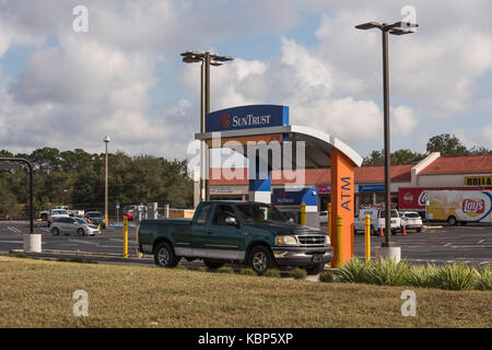 SunTrust ATM Drive Thru in Fruitland Park, Florida Stock Photo