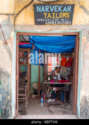 Small traditional tailor shop in Panjim Stock Photo