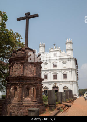 Pillory in front of the Church of St Francis of Assisi, Old Goa Stock Photo