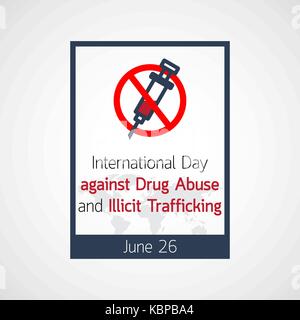 International Day against Drug Abuse and Illicit Trafficking vector icon illustration Stock Vector