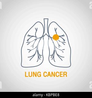LUNG CANCER vector logo icon design Stock Vector