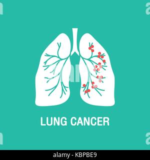 LUNG CANCER vector logo icon design Stock Vector