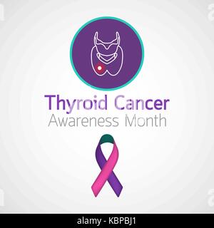 thyroid cancer awareness month vector icon illustration Stock Vector