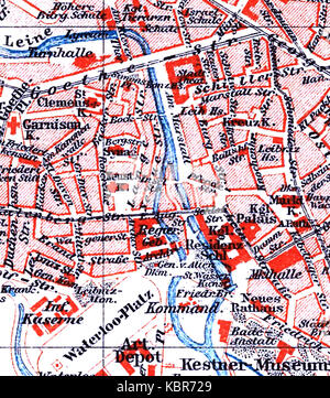 1 Hannover Stadtplan 1895 Meyers Konversations Lexikon 5 Auflage Band 8 Seite 350a2 Ausschnitt Leineinsel Klein Venedig Stock Photo Alamy