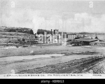1906 Postcard Picture of J Spaulding & Sons Company Mill at North Rochester, NH Stock Photo