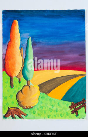 Landscape... | Oil pastel drawings easy, Art drawings for kids, Scenery  drawing for kids