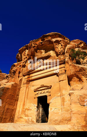 Old rock-church in Little Petra, Jordan Stock Photo