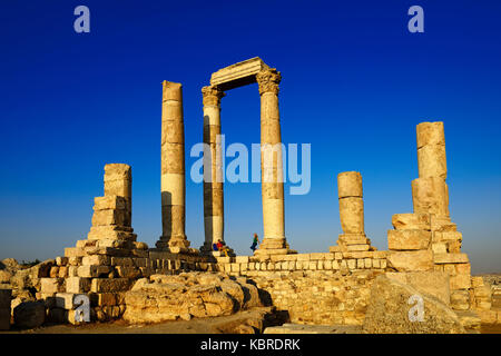 Temple of Hercules at the Citadel, the ancient Roman Philadelphia, Amman, Jordan Stock Photo