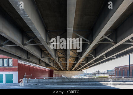 Reconstruction of the Jane Byrne Circle Interchange in downtown Chicago. Stock Photo