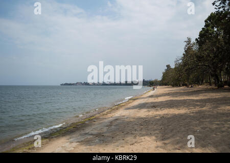 Goma, DR Congo Border Seen from Beach along Lake Kivu, Gisenyi, Rwanda ...