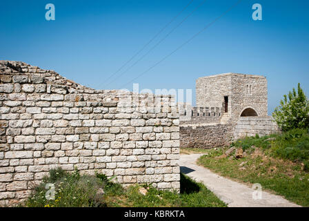 Fortress walls at Kaliakra cape at Black Sea in Bulgaria Stock Photo